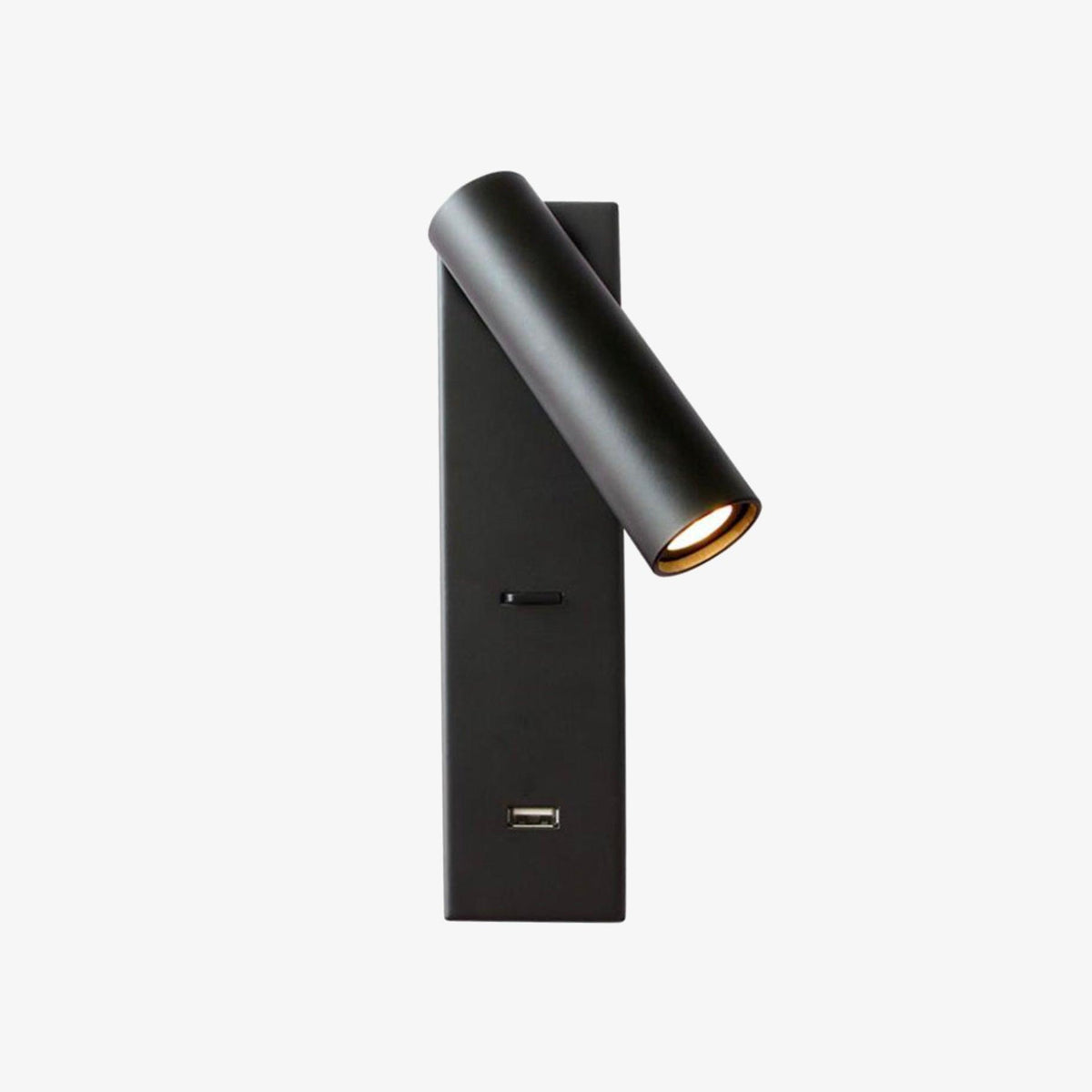 Sothis moderne minimalistische wandlamp in zwart met USB-aansluiting