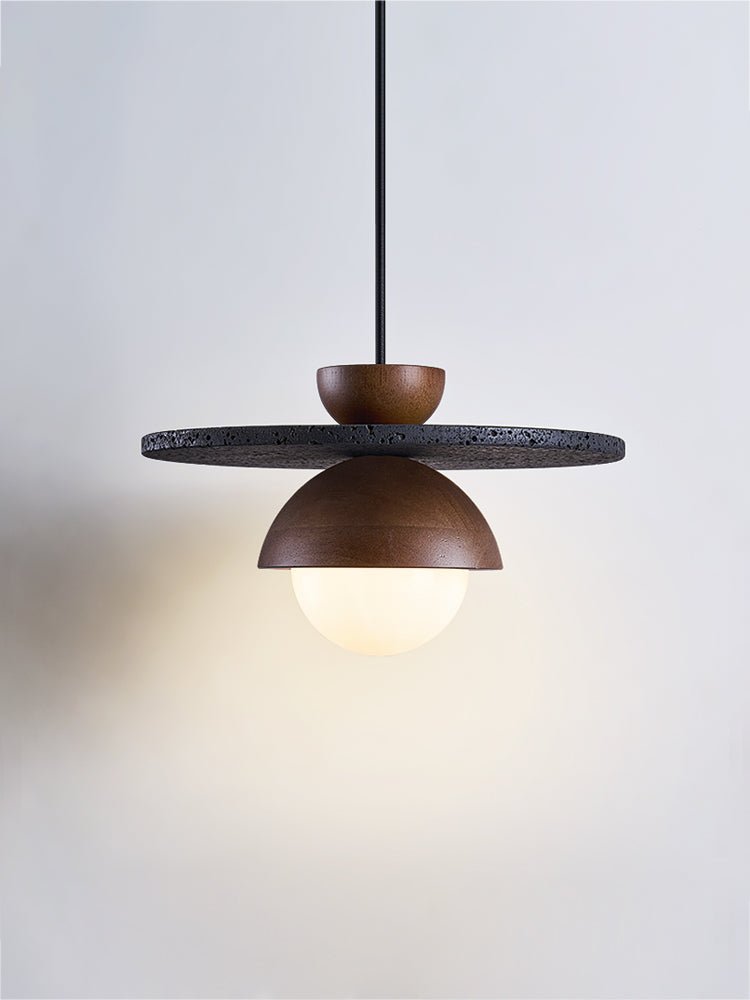 Valinina hanglamp van zwarte travertin