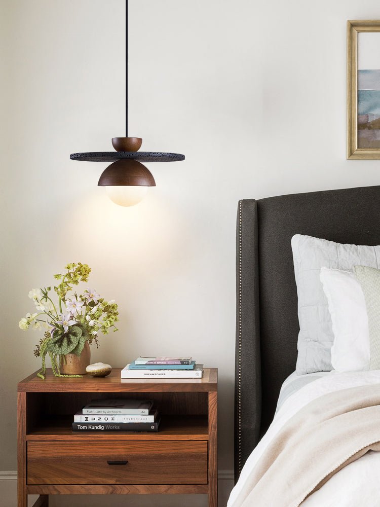 Valinina hanglamp van zwarte travertin