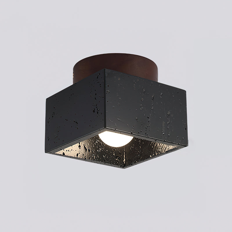 Rilon Ritta plafondlamp zwart & gele travertin