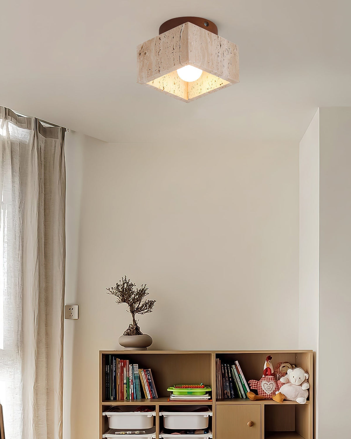 Rilon Ritta plafondlamp zwart & gele travertin