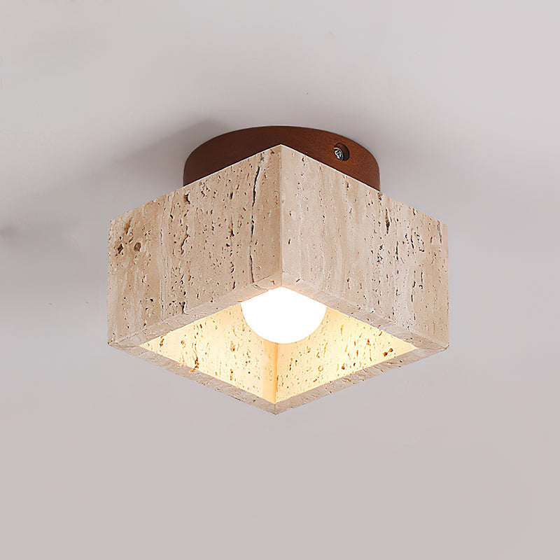 Rilon Ritta plafondlamp zwart & gele travertin