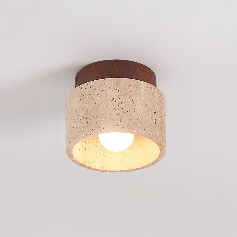 Rilon Ritta plafondlamp zwart & gele travertin