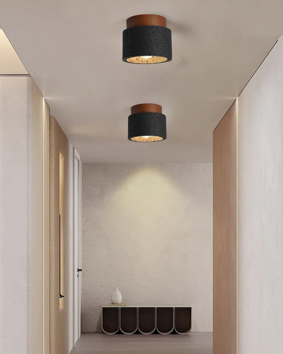 Rilon Ritta plafondlamp zwart & gele travertin