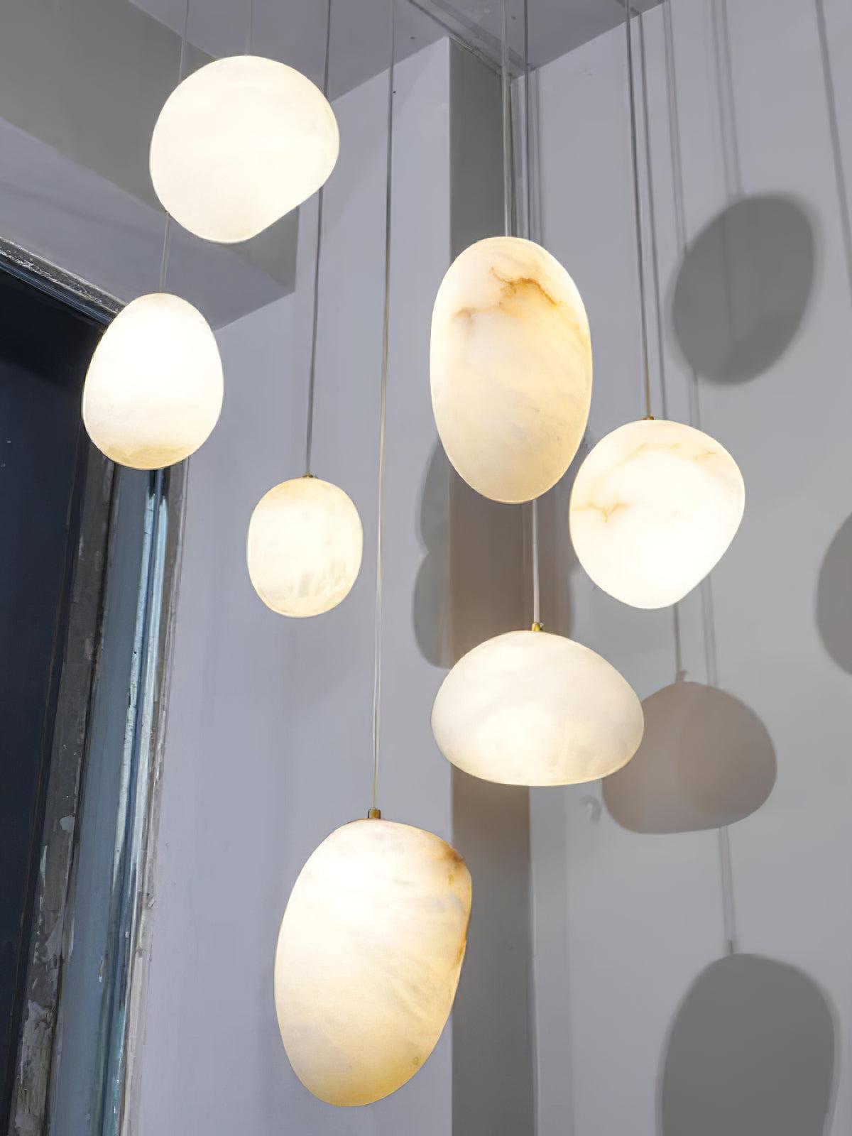 Albiveria hanglamp in albast