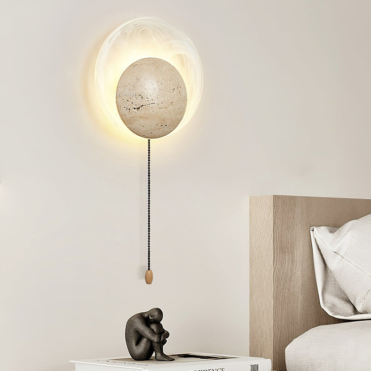 Serinette Orin Geel travertin wandlamp