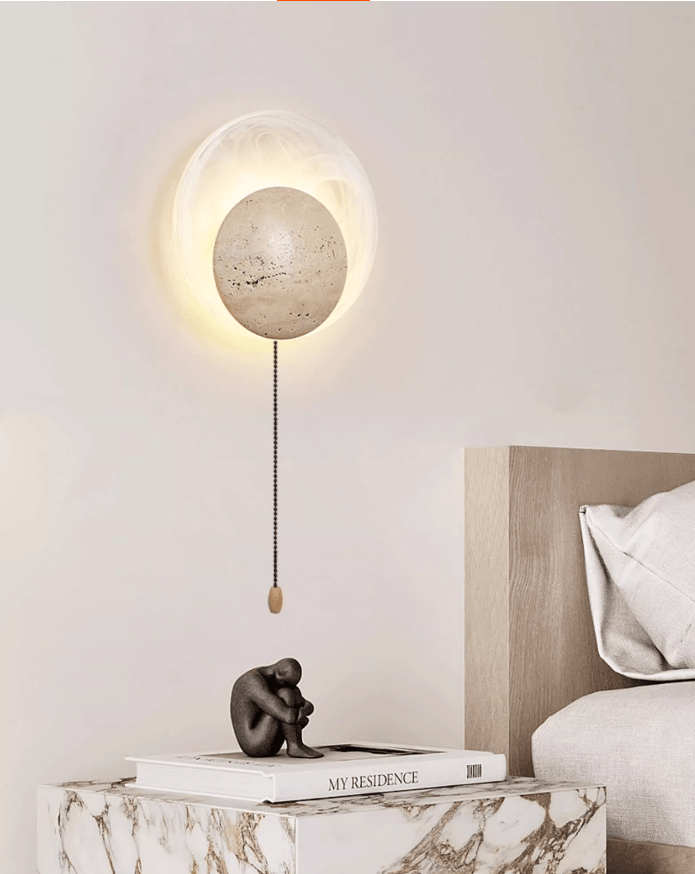 Serinette Orin Geel travertin wandlamp