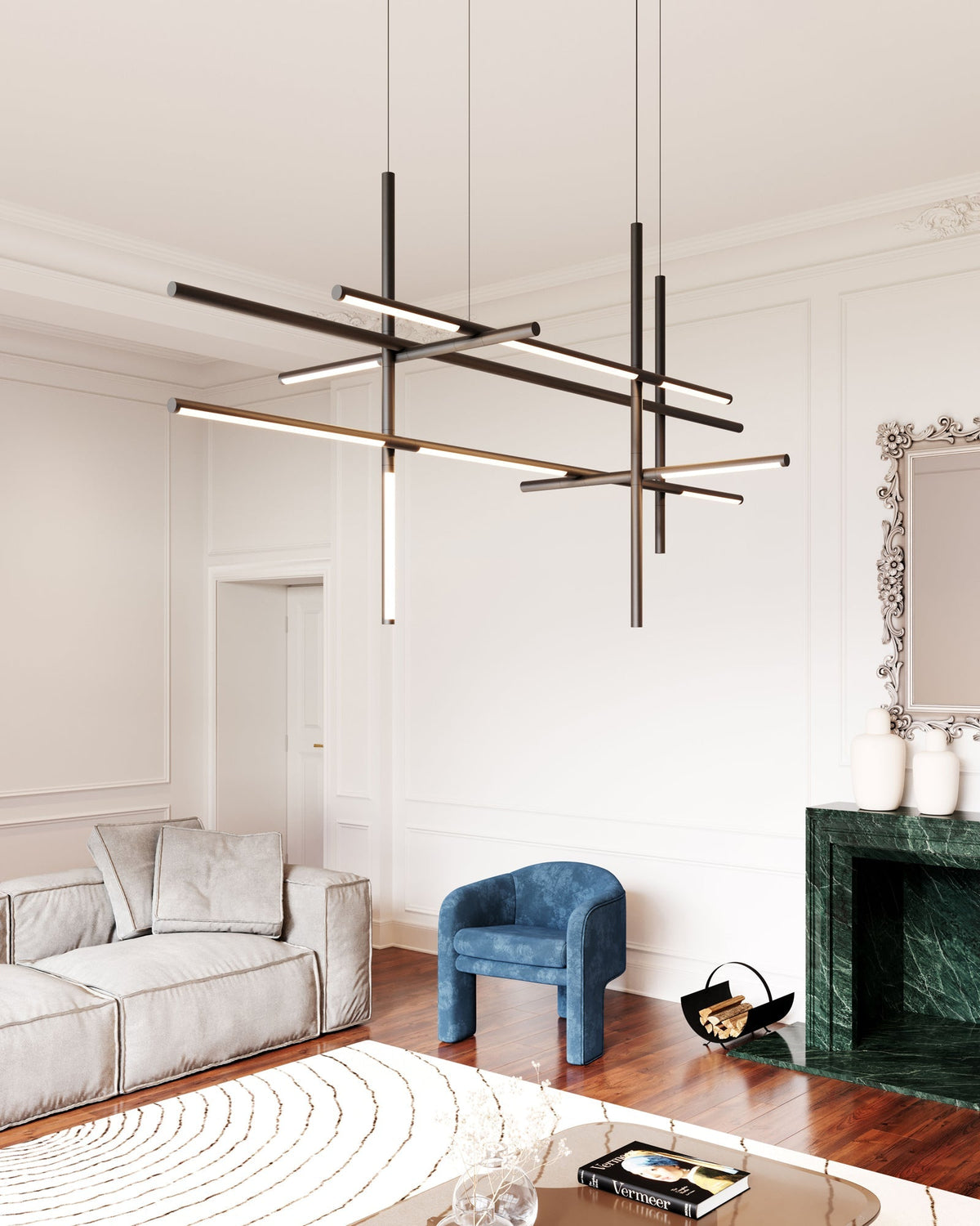 Geometric lineaire hanglamp