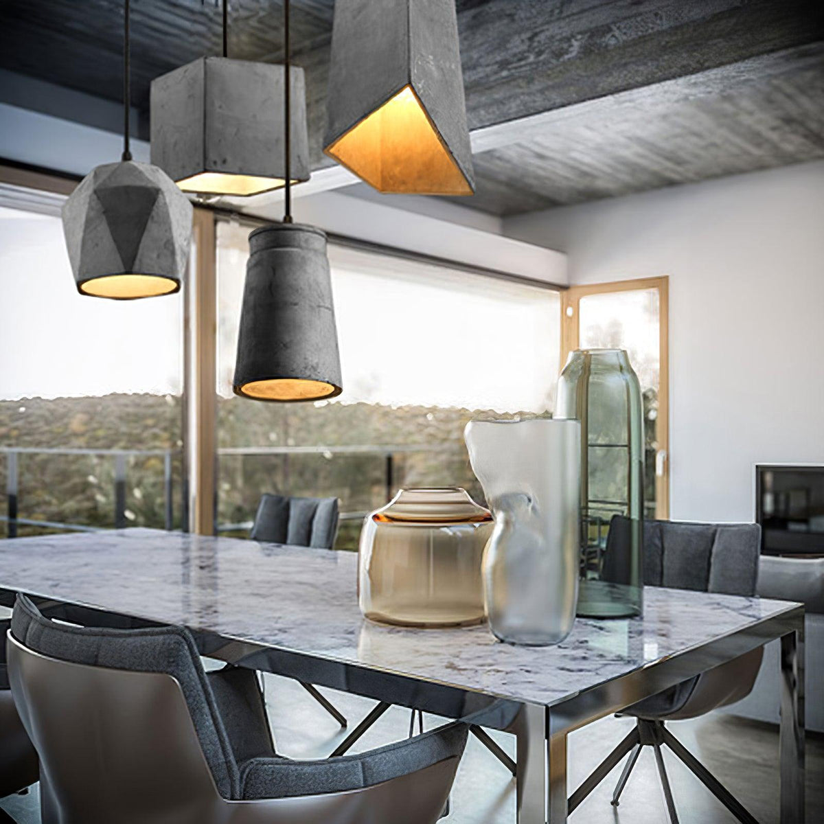 Geo industriële hanglamp van cement
