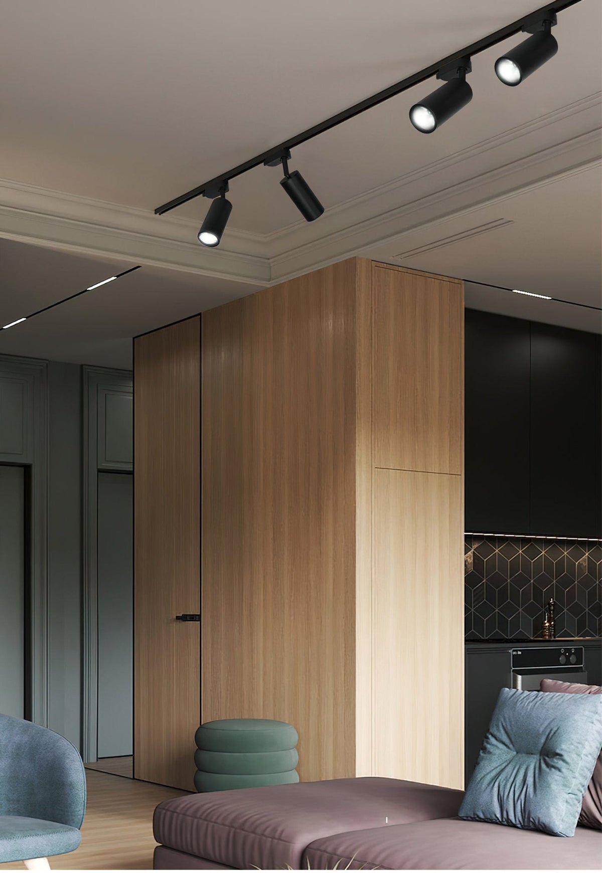 Bera Tracklight Gilded Cylindrical voor woonkamer