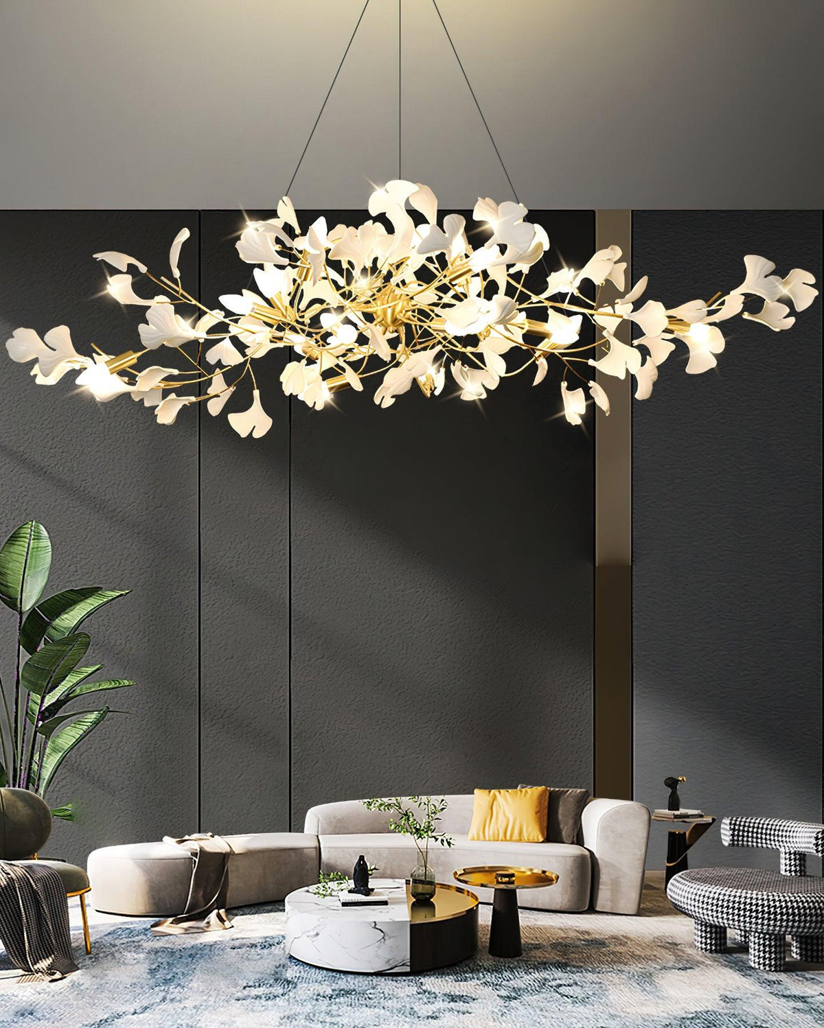Dostix hanglamp Gingko keramische bladeren