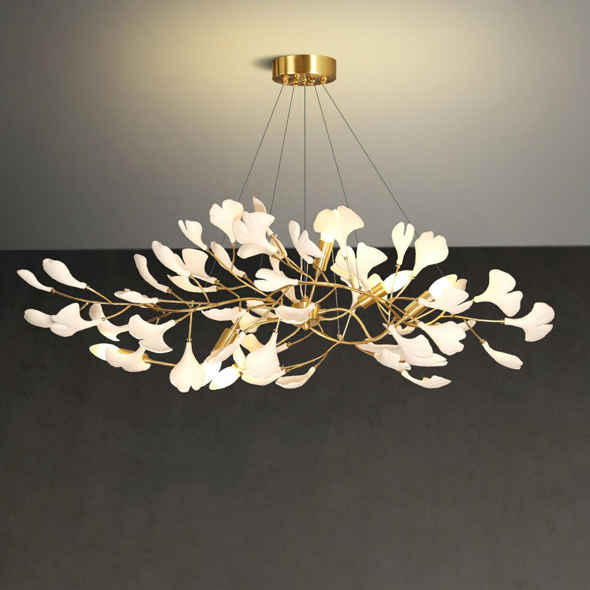 Dostix hanglamp Gingko keramische bladeren