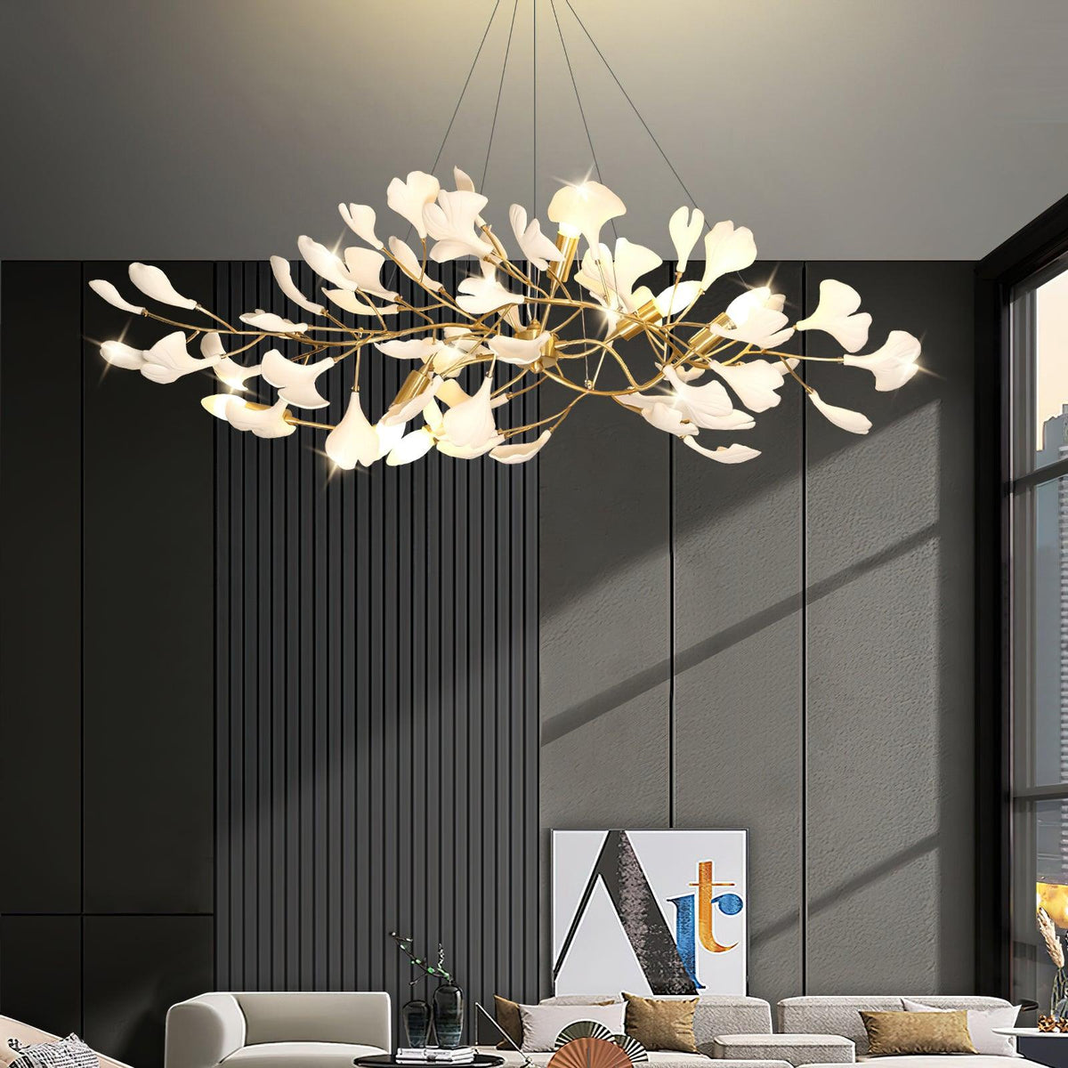 Dostix hanglamp Gingko keramische bladeren
