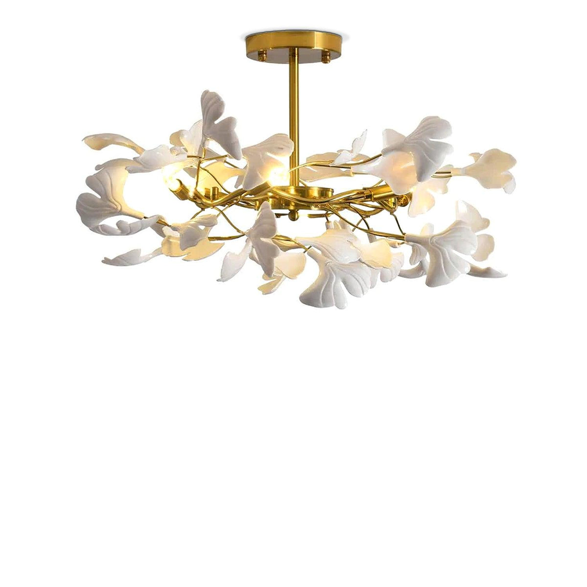 Auriora hanglamp Gingko Keramische Bladeren Goud