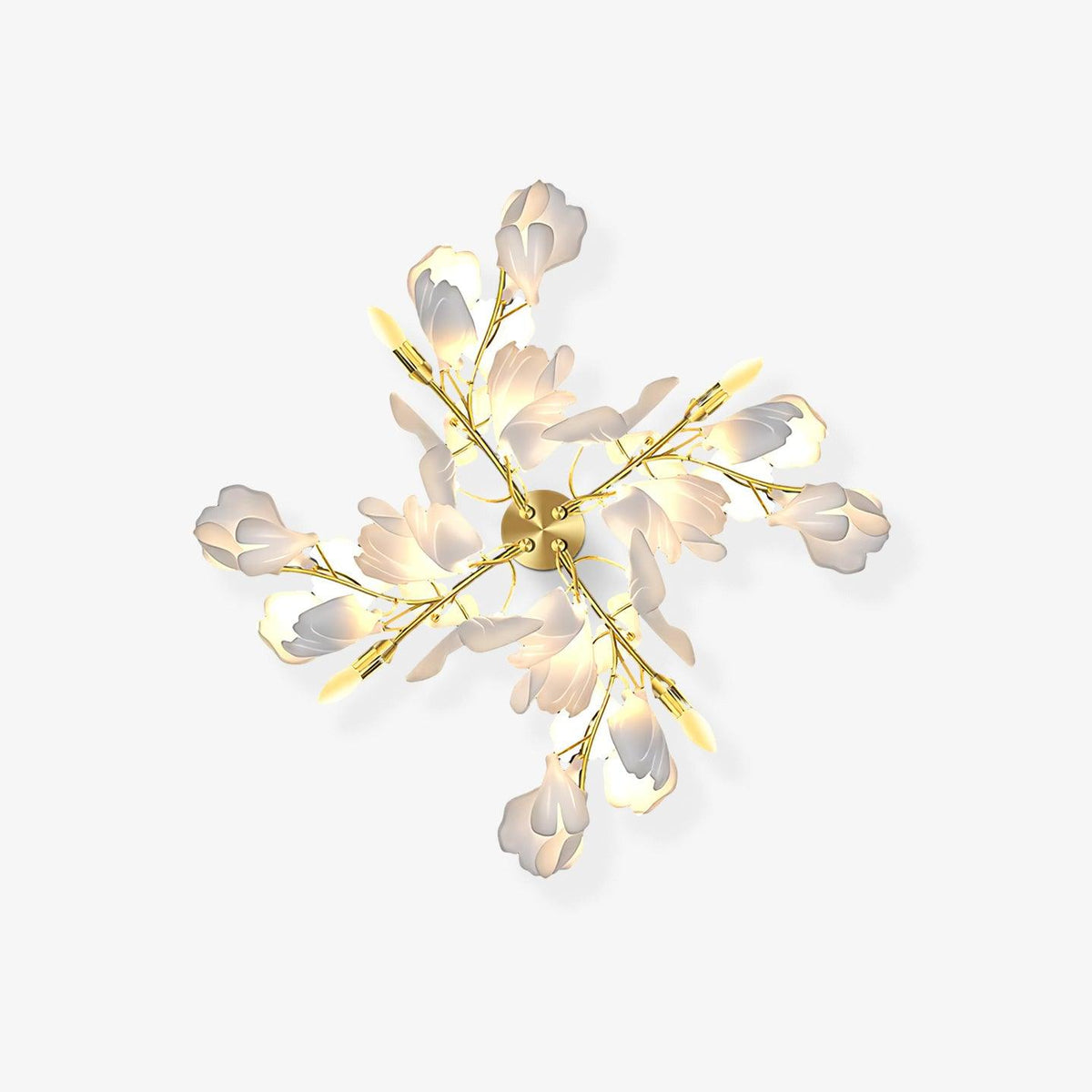 Gavriel wandlamp met ginkgobladeren in keramiek
