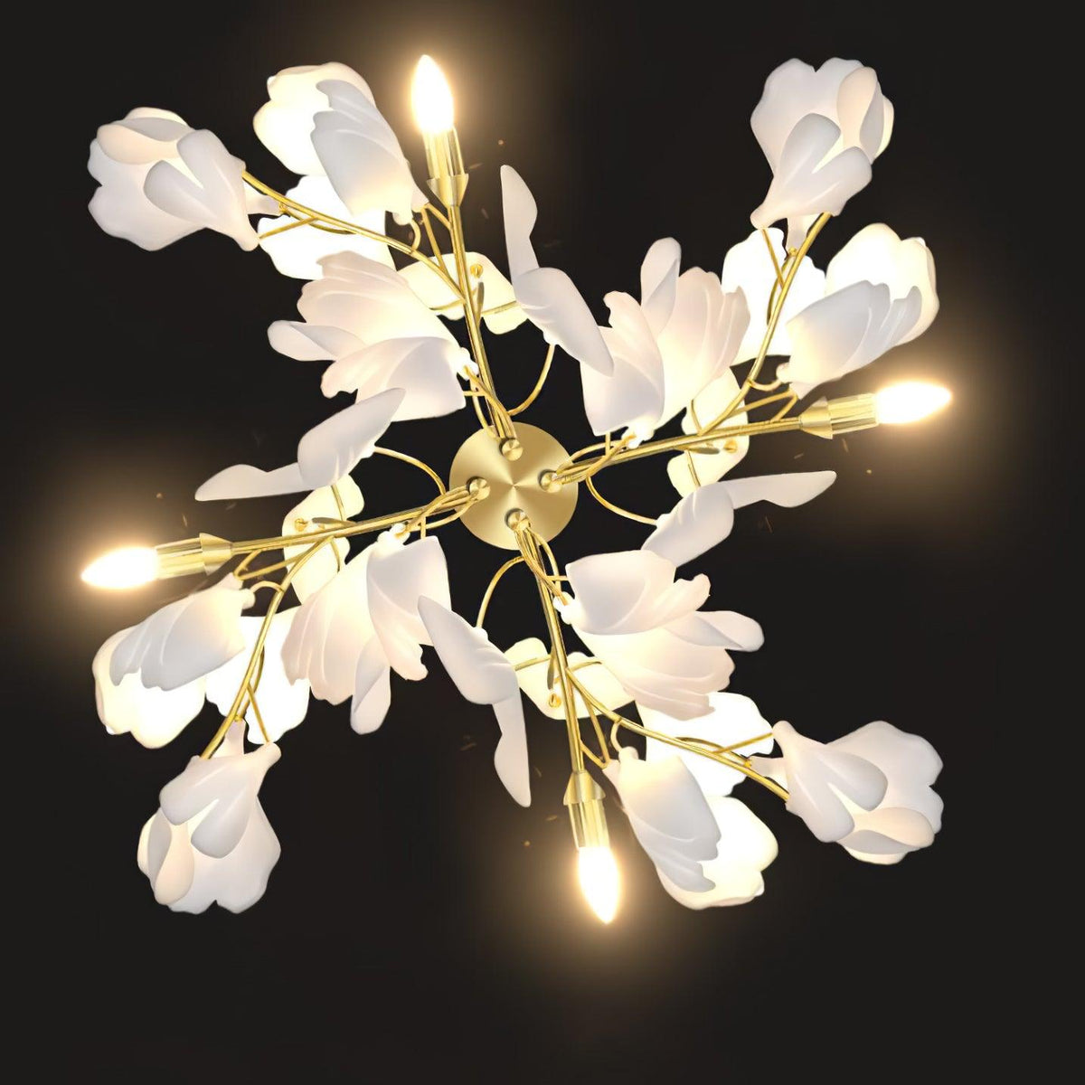 Solivaya wandlamp Gingko Flowers messing