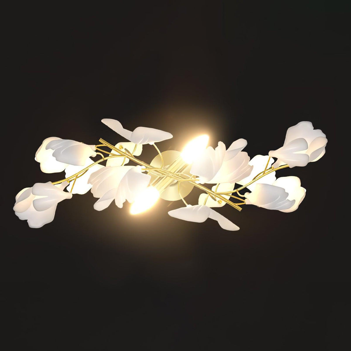 Gavriel wandlamp met ginkgobladeren in keramiek