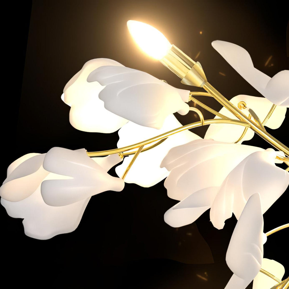 Gavriel wandlamp met ginkgobladeren in keramiek