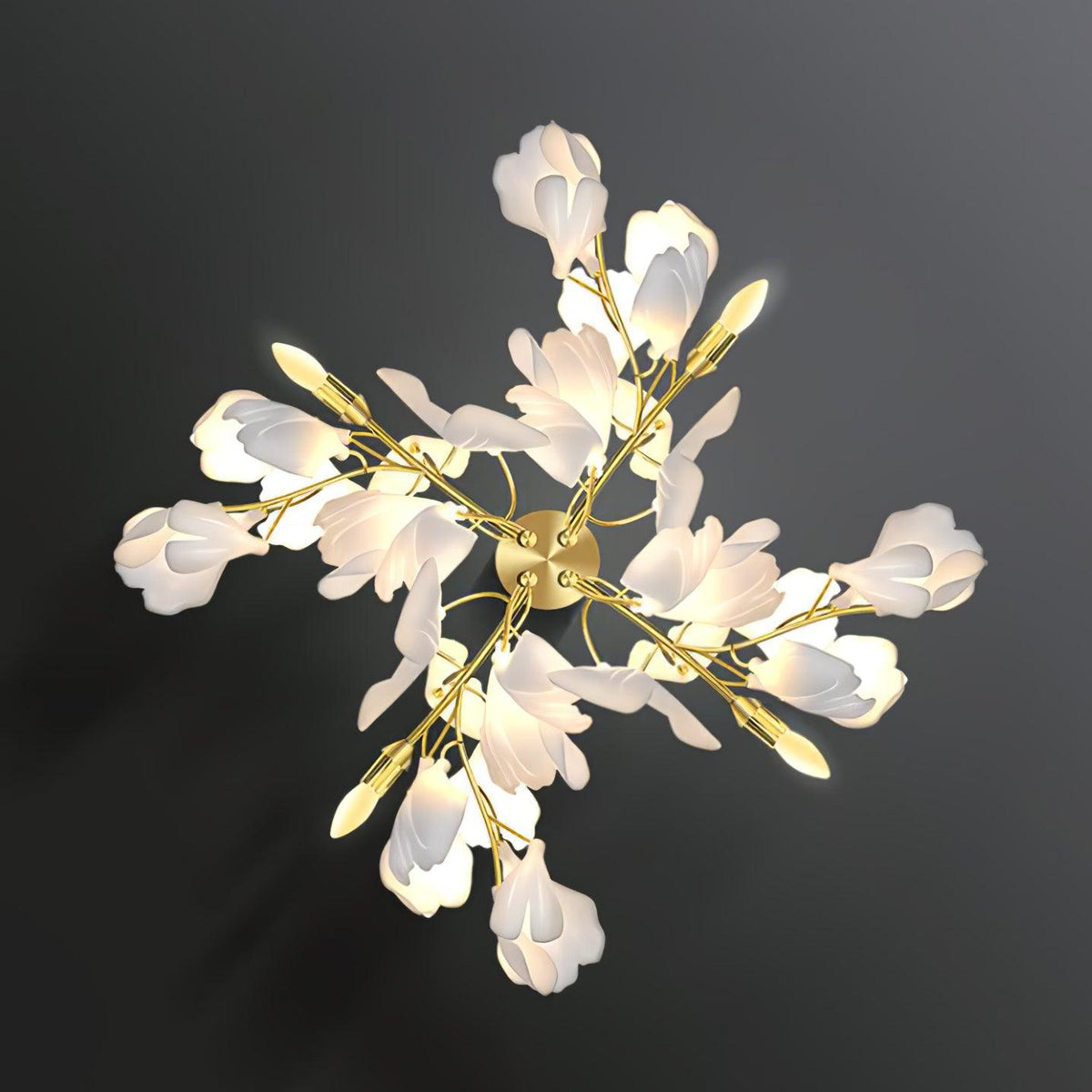 Solivaya wandlamp Gingko Flowers messing