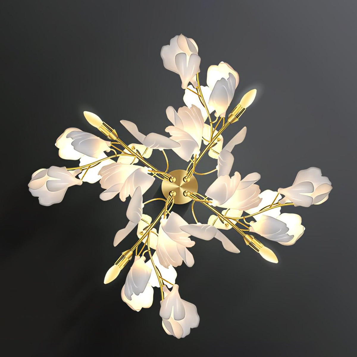 Solivaya wandlamp Gingko Flowers messing
