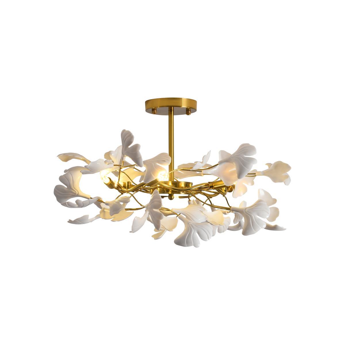 Auriora hanglamp Gingko Keramische Bladeren Goud