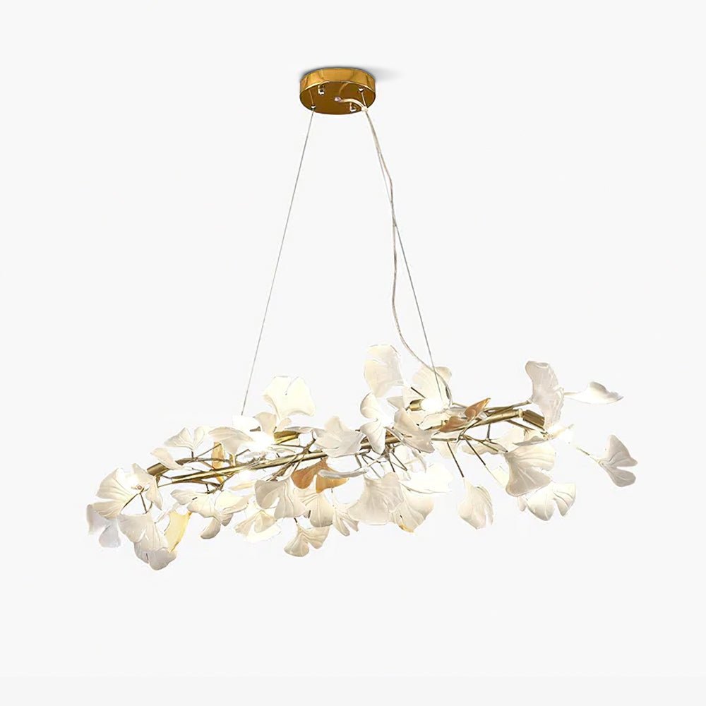 Rirove hanglamp Gingko Keramische Bloemblaadjes Goud
