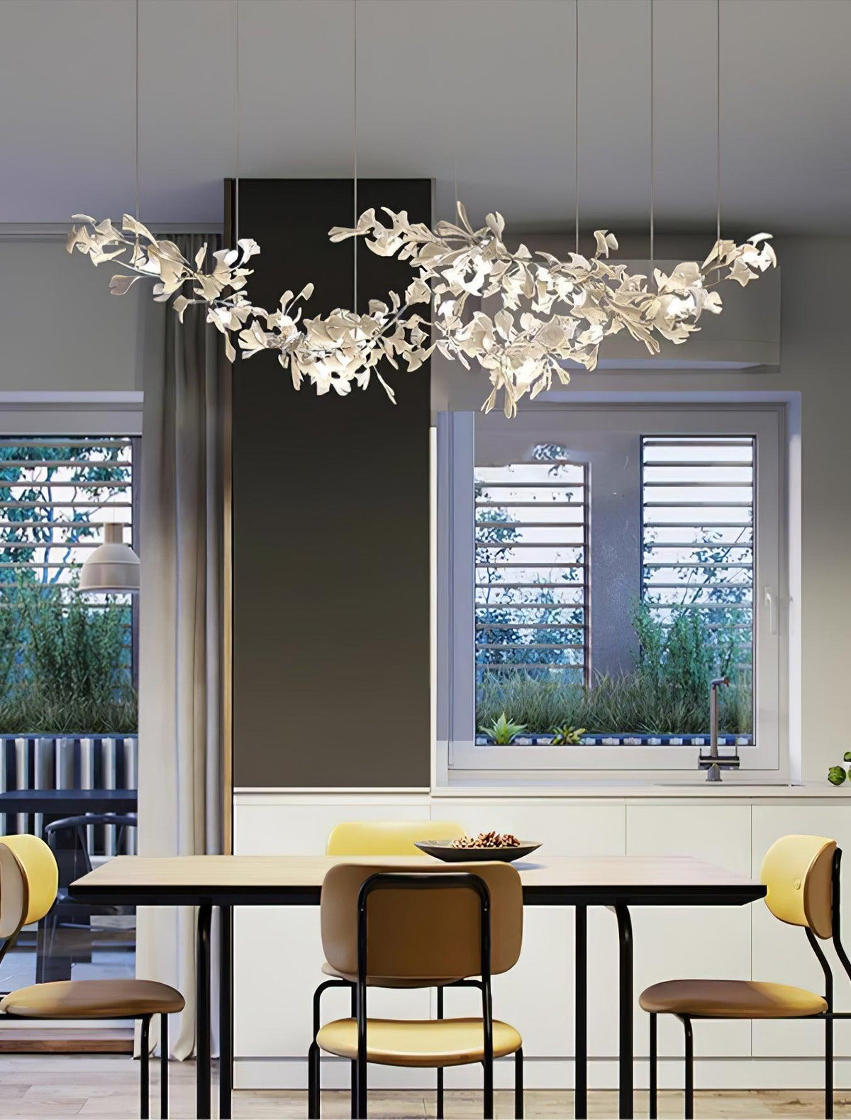 Double-Layer Ginkgo keramische Kroonluchter
