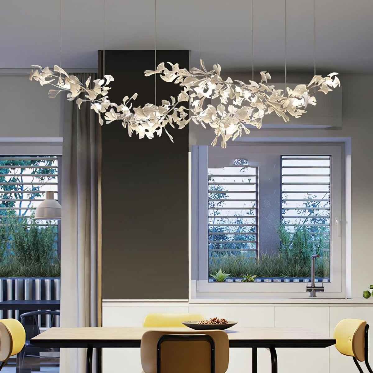Double-Layer Ginkgo keramische Kroonluchter