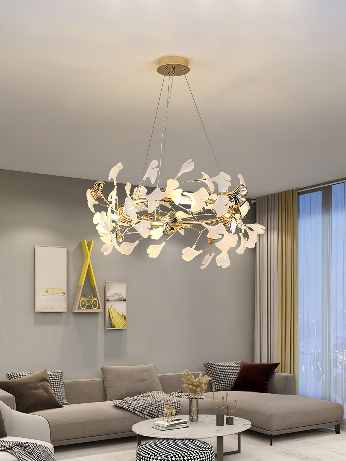 Vixu Postmodern luxe Gingko Ceramics Kroonluchter