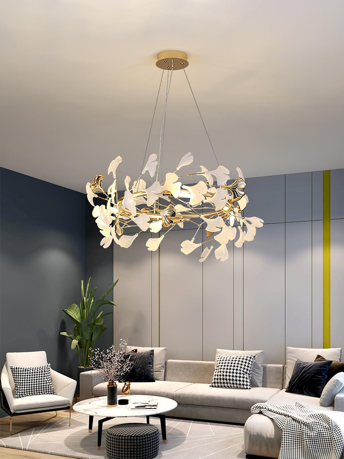 Vixu Postmodern luxe Gingko Ceramics Kroonluchter