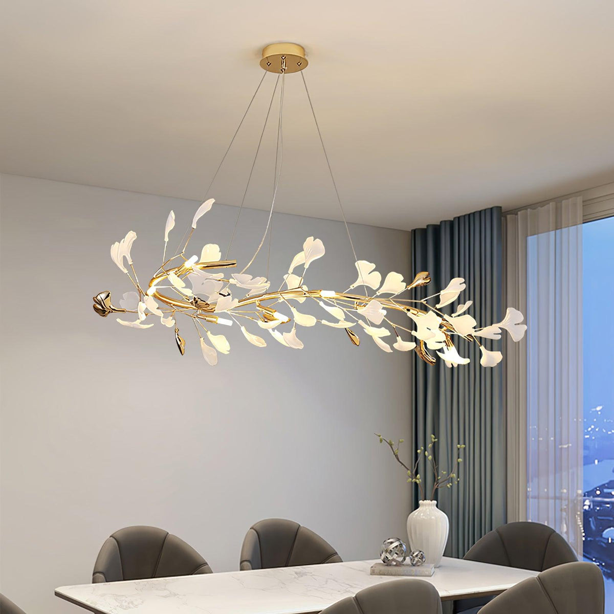 Vixu Postmodern luxe Gingko Ceramics Kroonluchter