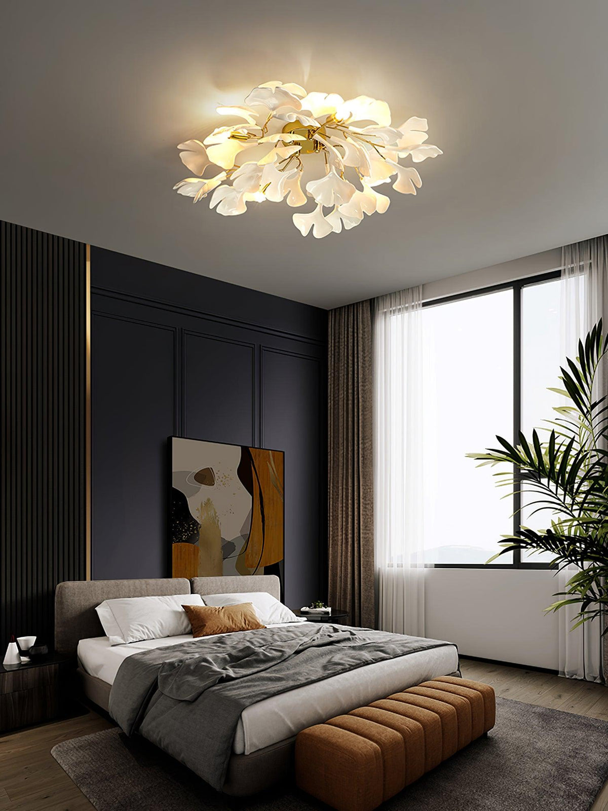 Callenne elegante plafondlamp met ginkgobladeren