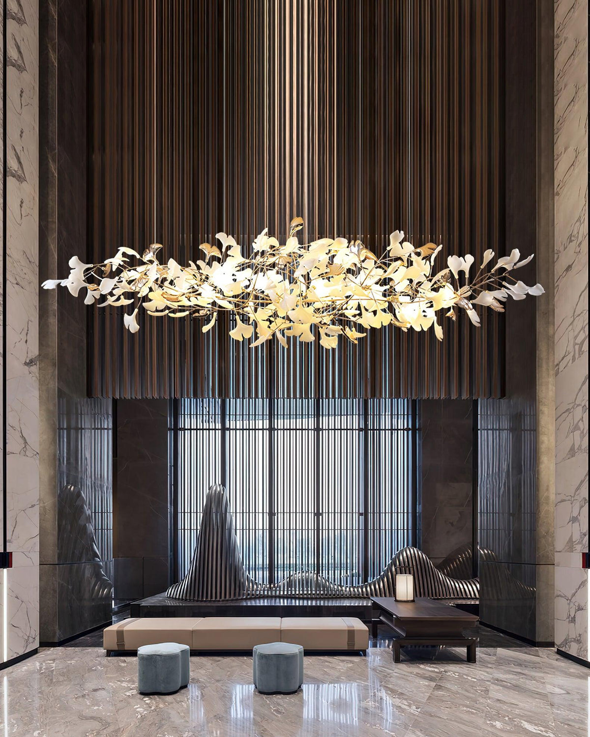 Sovell Postmodern luxe Ginkgo Cloud Ceramics Kroonluchter