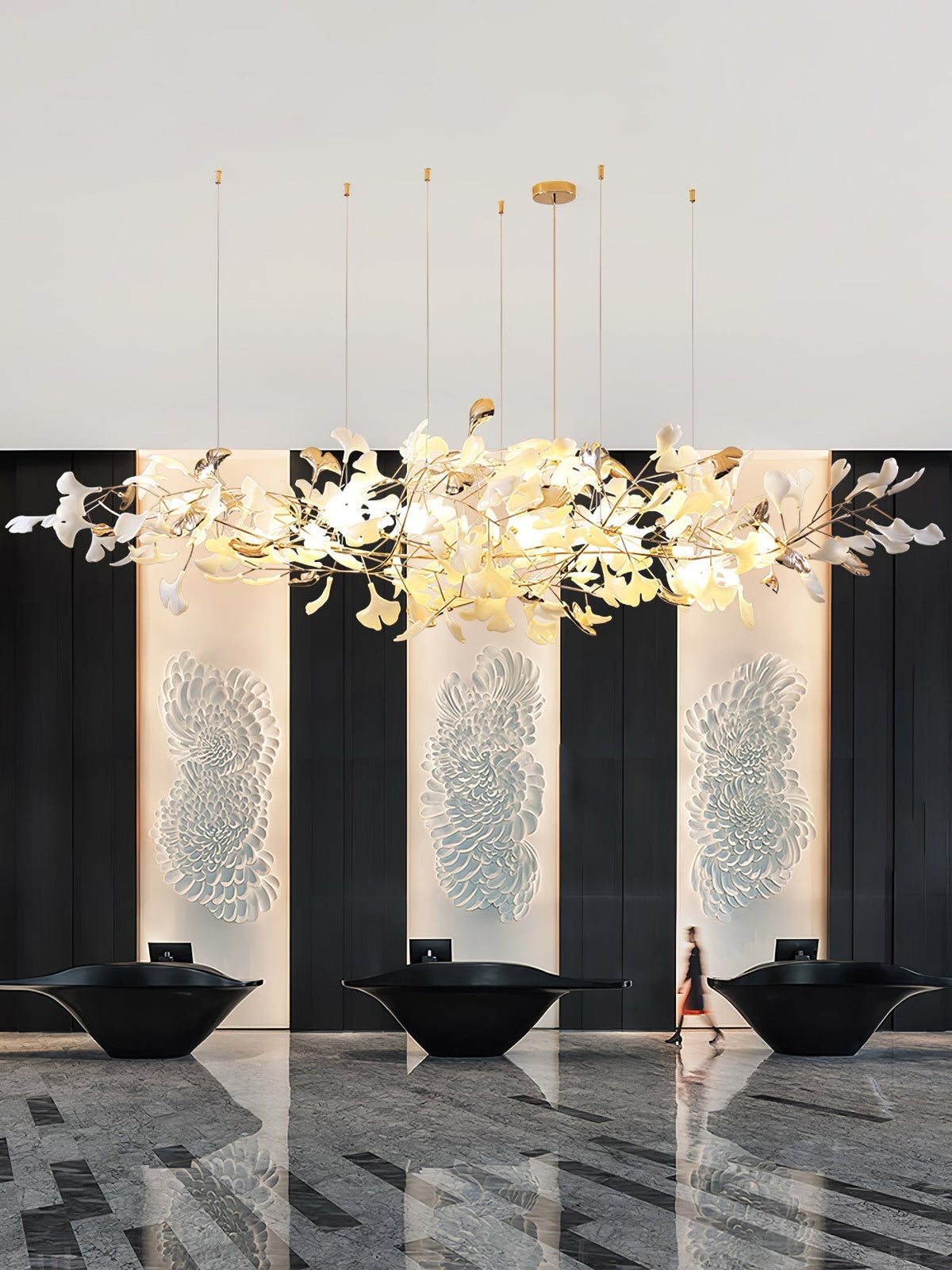 Sovell Postmodern luxe Ginkgo Cloud Ceramics Kroonluchter