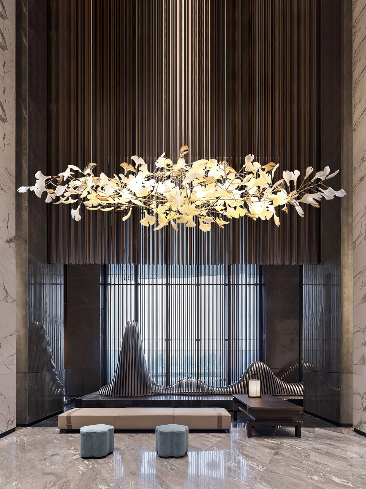 Sovell Postmodern luxe Ginkgo Cloud Ceramics Kroonluchter