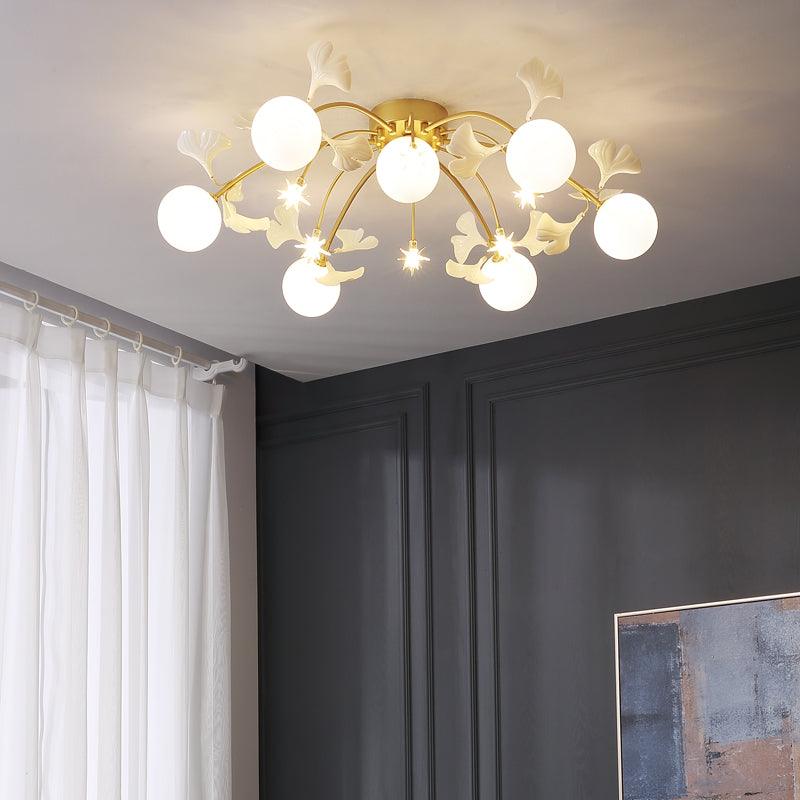 Celalaya plafondlamp Ginkgo glas voor woonkamer
