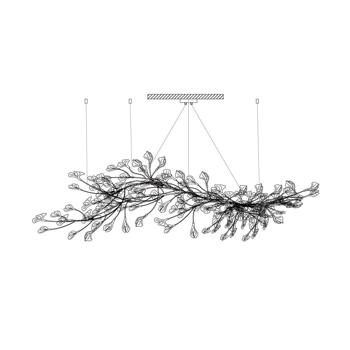 Calix Kroonluchter Frame Keramisch Gingko Bladkap Wit Goud Modern