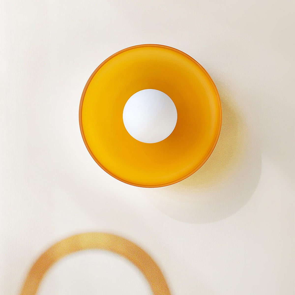 Diroxen plafondlamp oranje ring speels sculpturaal