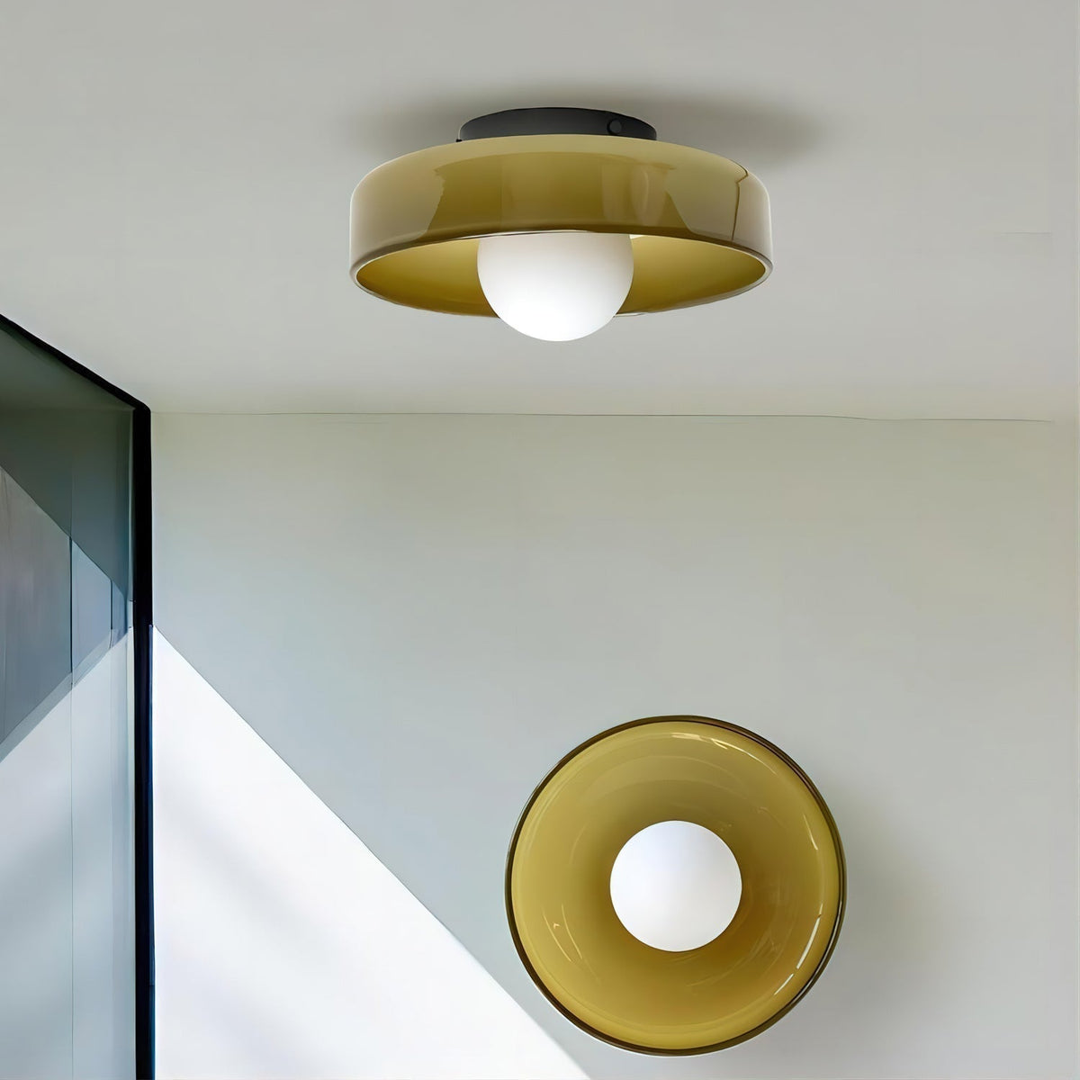 Diroxen plafondlamp oranje ring speels sculpturaal