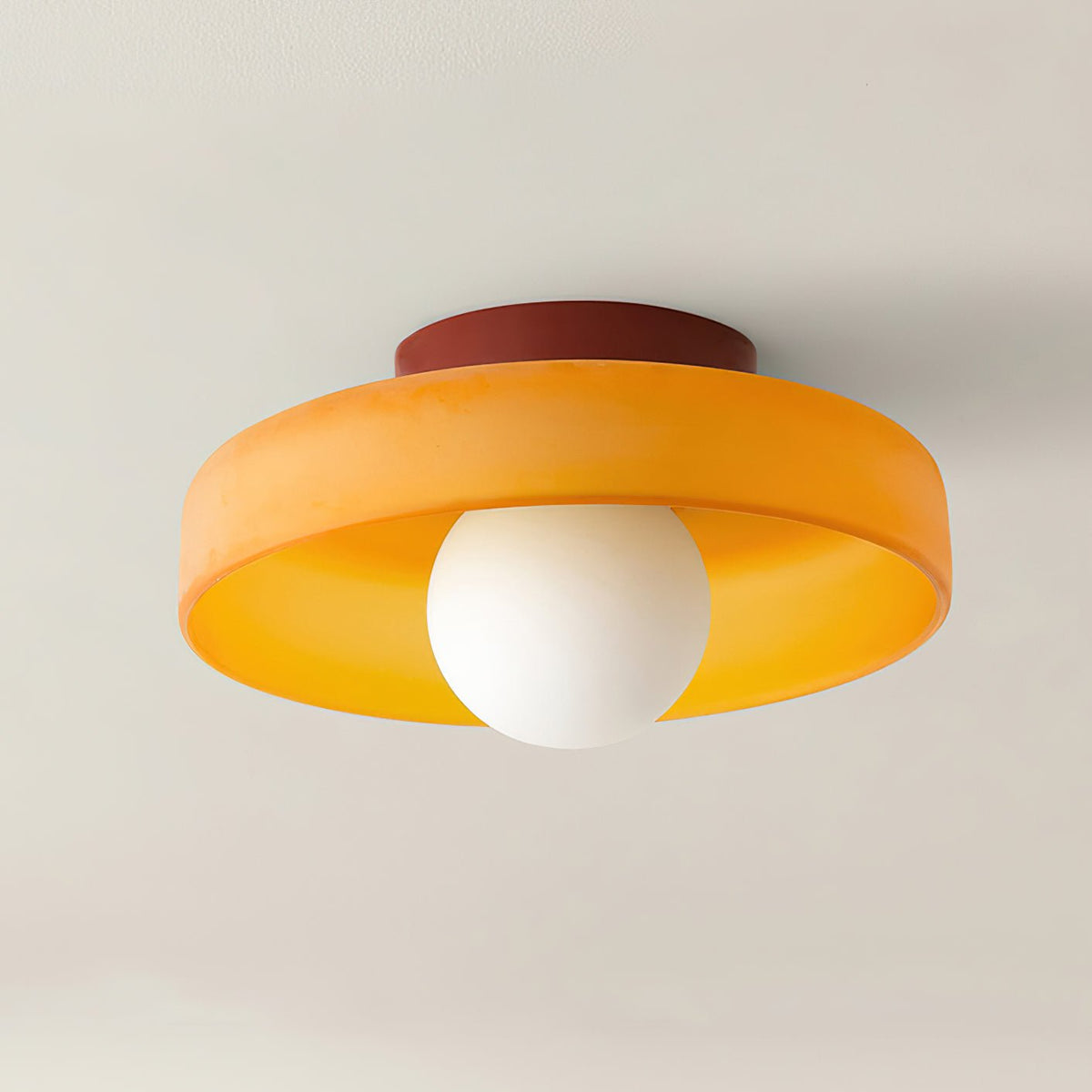 Diroxen plafondlamp oranje ring speels sculpturaal