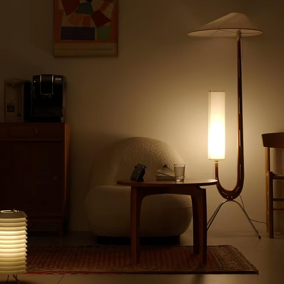 Novael vloerlamp van stof in Scandinavische stijl
