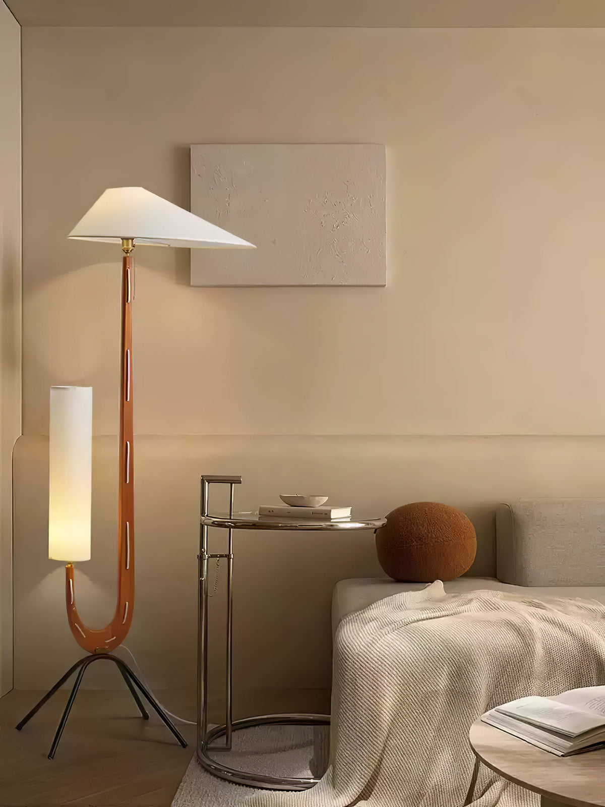 Novael vloerlamp van stof in Scandinavische stijl