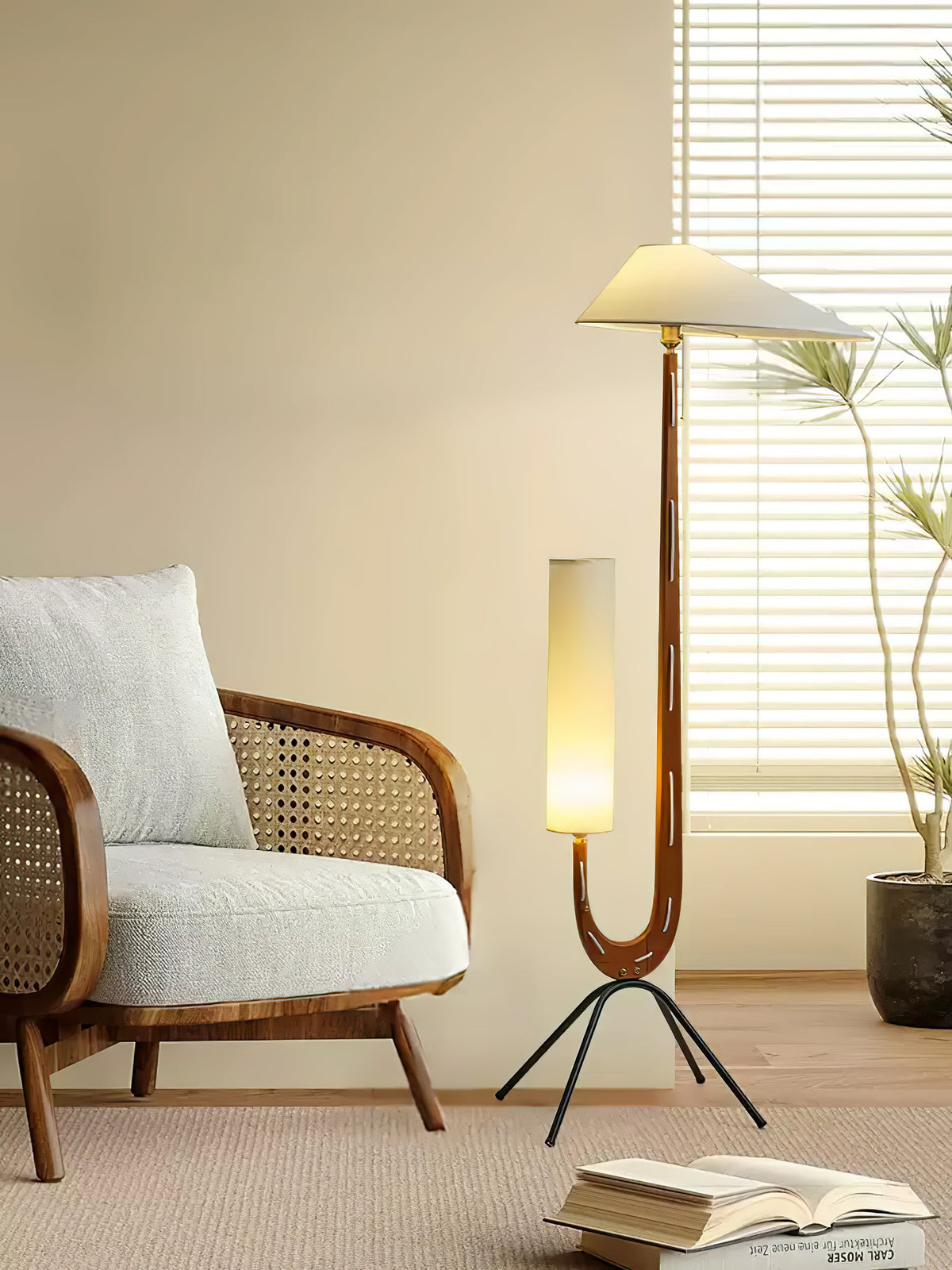 Novael vloerlamp van stof in Scandinavische stijl