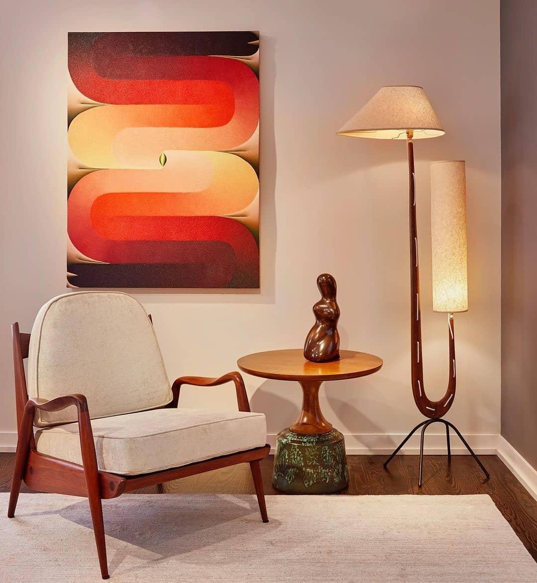 Novael vloerlamp van stof in Scandinavische stijl