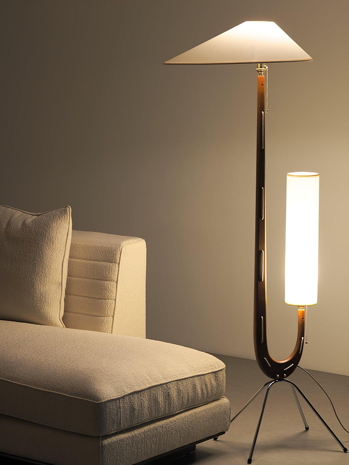 Novael vloerlamp van stof in Scandinavische stijl