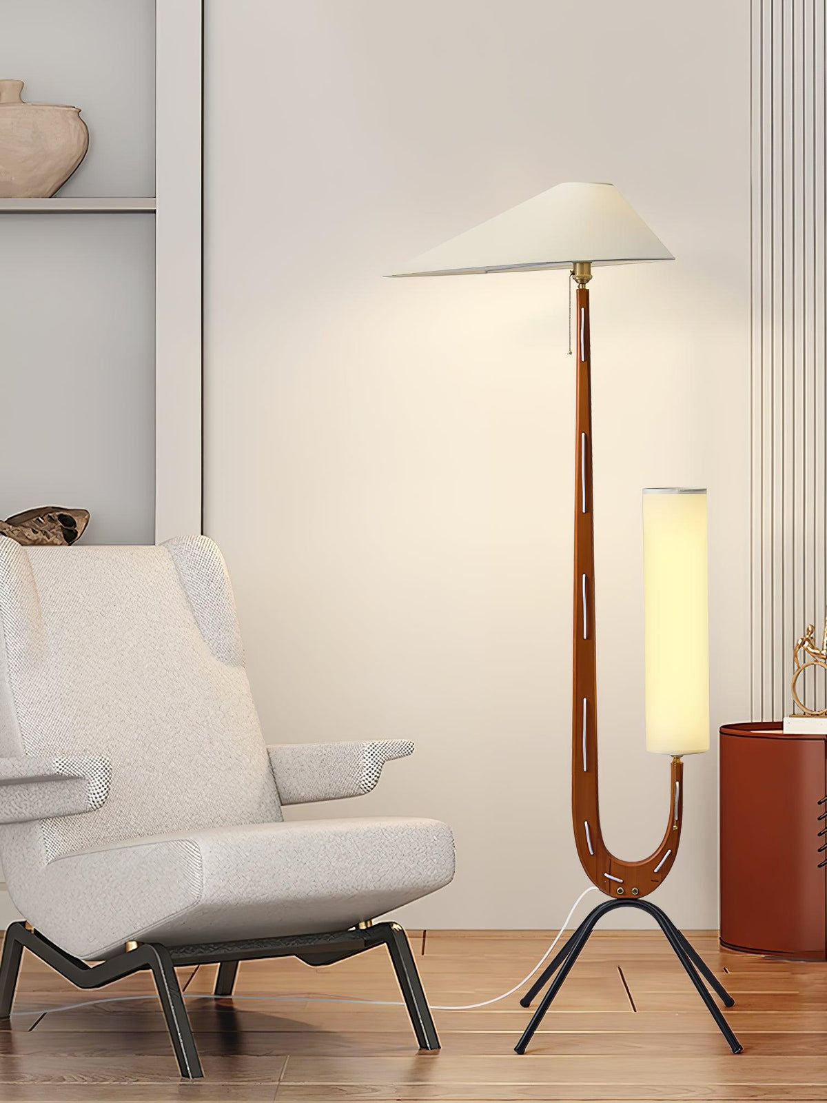 Novael vloerlamp van stof in Scandinavische stijl