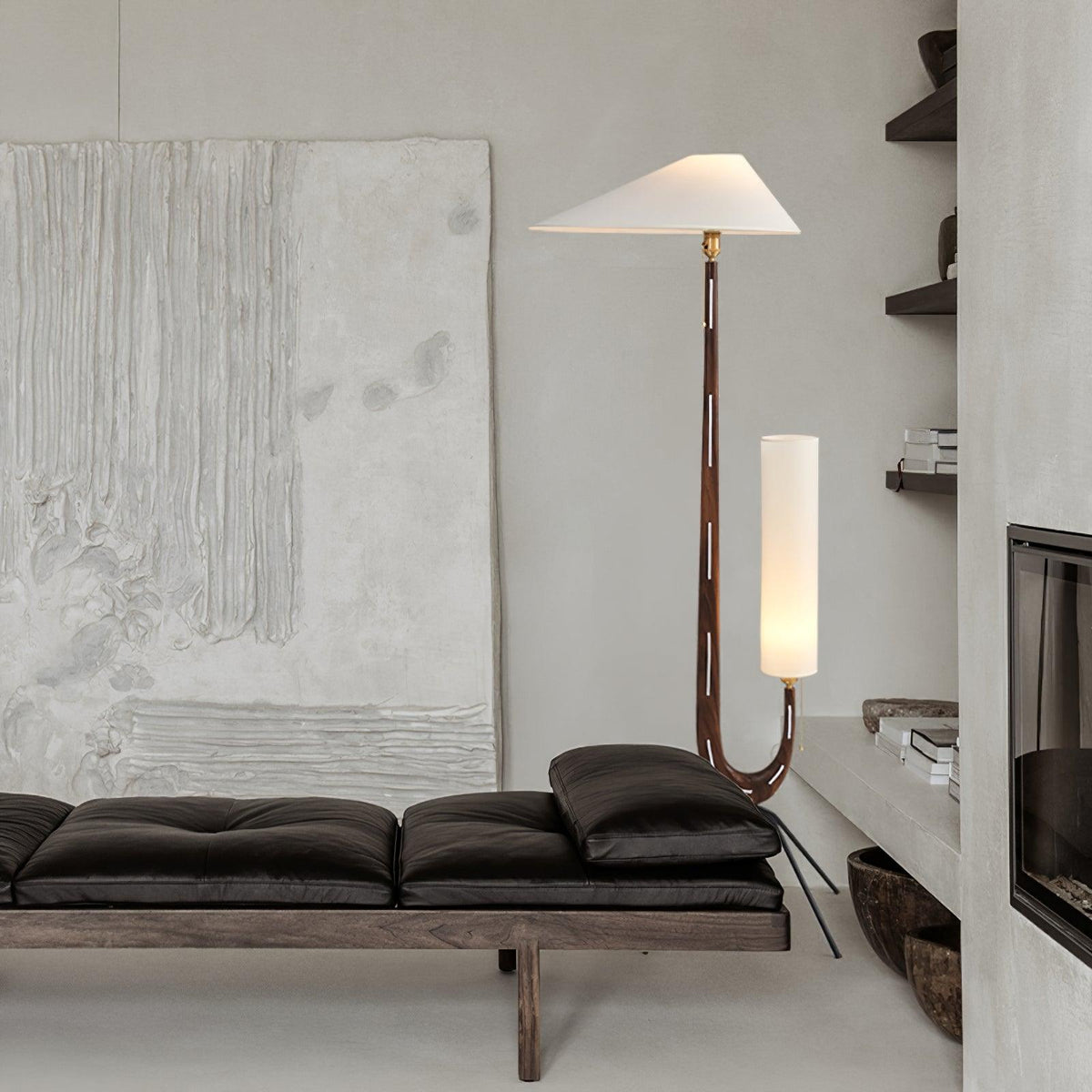 Novael vloerlamp van stof in Scandinavische stijl