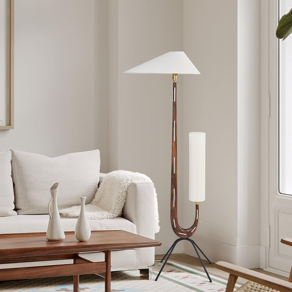 Novael vloerlamp van stof in Scandinavische stijl