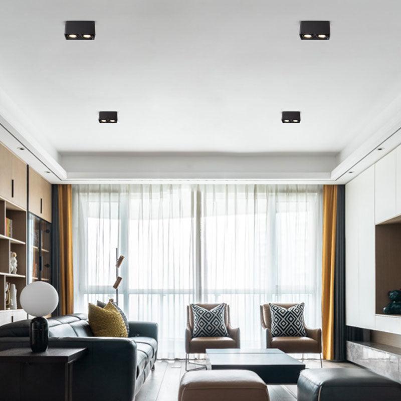 Devely Spotlight Vlakke Plafondmontage Dubbele LED Hoekige Minimalistische