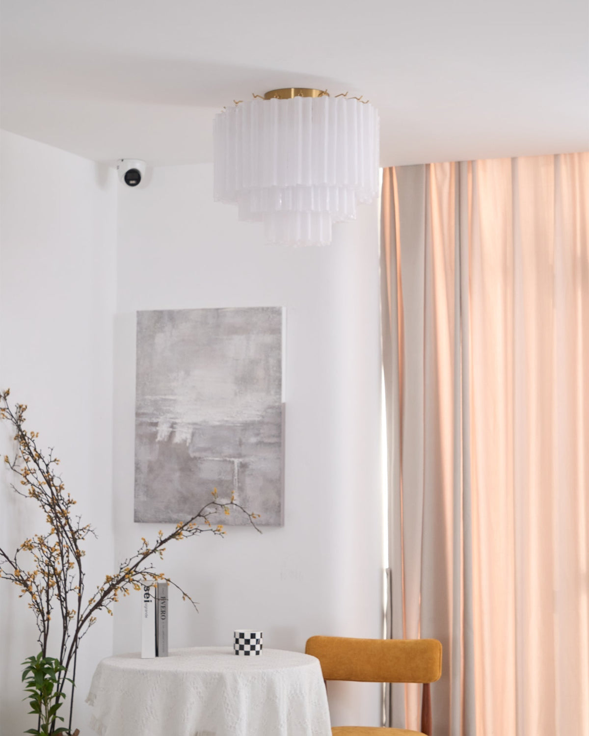 Velelena plafondlamp wit Murano-glas gelaagd elegant modern